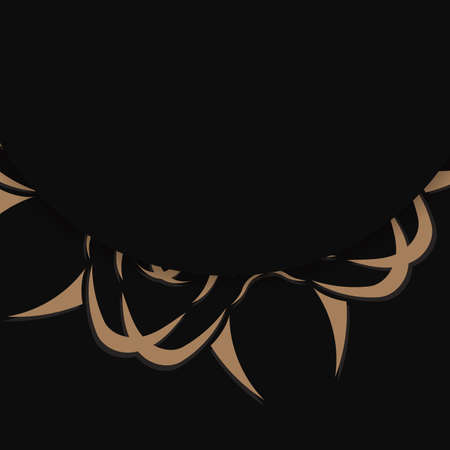 Black brochure with Greek brown pattern is ready for printing.のイラスト素材