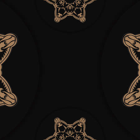 The flyer is black with a vintage brown ornament and is ready for print.