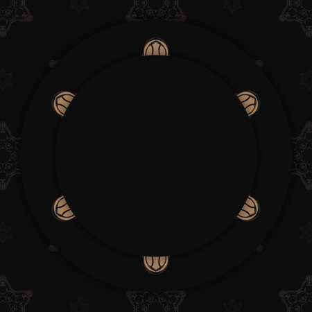 The flyer is black with a vintage brown pattern and is ready for print.