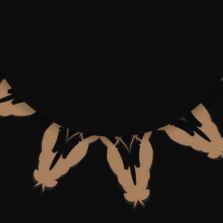 Congratulatory Brochure in black color with a luxurious brown pattern is ready for printing.のイラスト素材