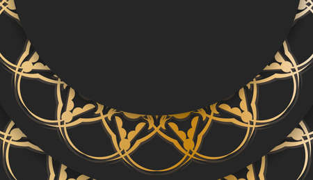 Black background with vintage gold ornaments and space for your logo