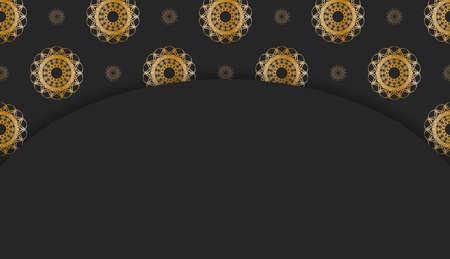 Black background with greek gold pattern for logo designのイラスト素材