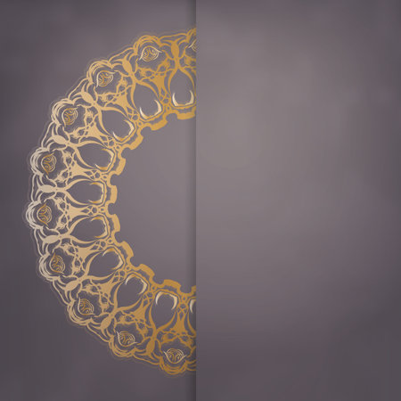 Brochure in brown with vintage gold pattern prepared for typography.のイラスト素材