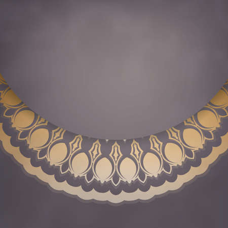 Greeting Brochure in brown color with abstract gold pattern is ready for printing.のイラスト素材