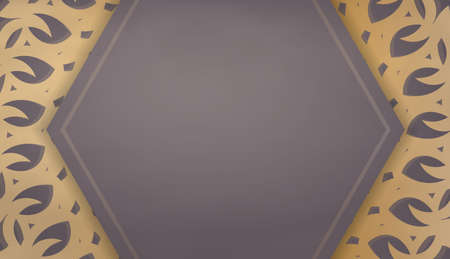 Background in brown color with mandala gold ornament and a place under the logoのイラスト素材
