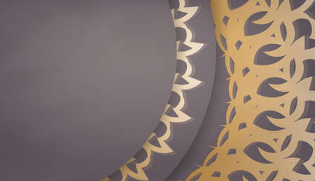 Brown background with Indian gold pattern and text space