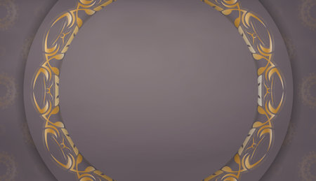 Background in brown color with indian gold ornaments for design under the textのイラスト素材