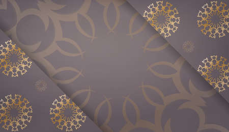 Brown banner template with vintage gold pattern and place under your text