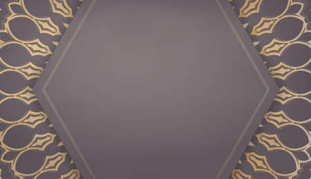 Brown banner with indian gold pattern for design under your text