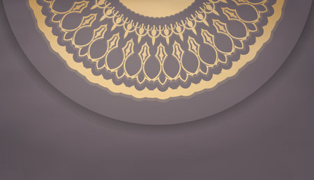 Brown banner template with luxury gold pattern for design under your logo or textのイラスト素材