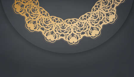 Black background with Greek gold ornaments and space for your logo or textのイラスト素材