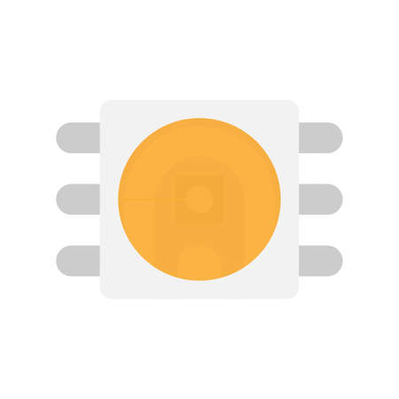 Light emitting diode. Glowing element for LED tape. Flat style. Isolated. Vector.のイラスト素材