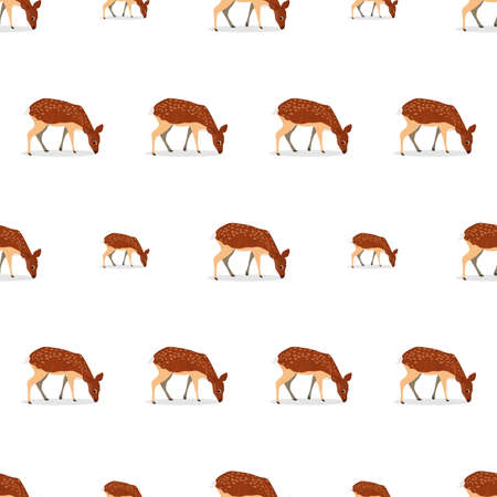 Seamless pattern with a deer. Suitable for backgrounds, postcards, and wrapping paper. Vector.のイラスト素材