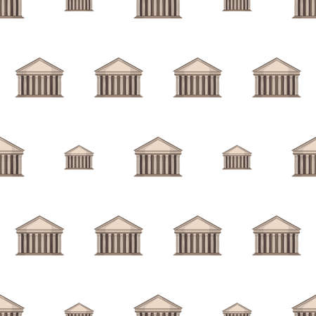 Seamless pattern with pantheon. Endless background. Good for postcards, prints, wrapping paper and backgrounds. Vector.のイラスト素材