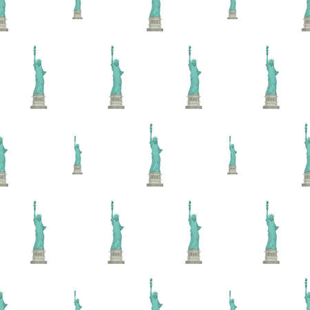 Seamless pattern with statue of liberty. Endless background. Good for postcards, prints, wrapping paper and backgrounds. Vector.のイラスト素材