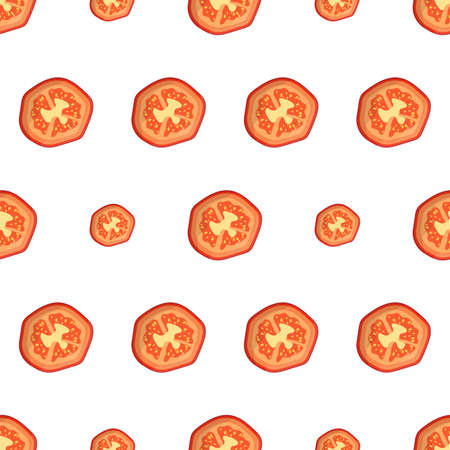 Seamless pattern with tomato. Suitable for backgrounds, postcards, and wrapping paper. Vector.のイラスト素材