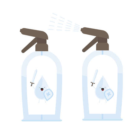 Spray bottle. Sanitizer in a flat style. Isolated. Vector.のイラスト素材