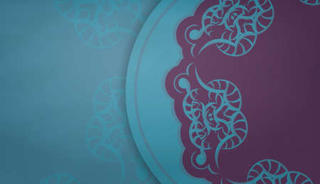A green postcard with a luxurious purple pattern prepared for typography.のイラスト素材