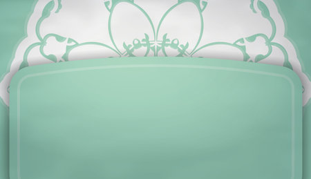 Background in mint color with greek white ornaments for logo designのイラスト素材