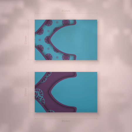 Business card in green with an abstract purple pattern for your business.のイラスト素材