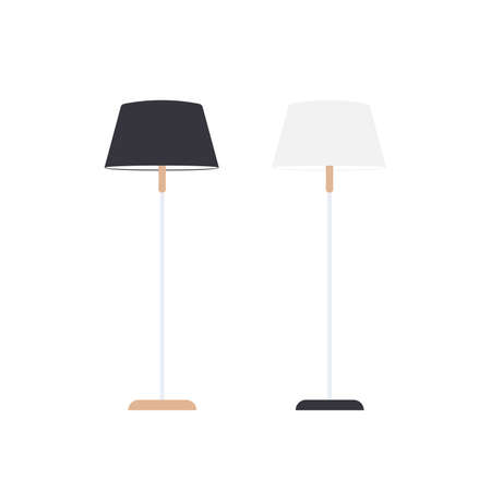 Floor lamp in a flat style. Indoor lamp isolated on white background. Vector.のイラスト素材