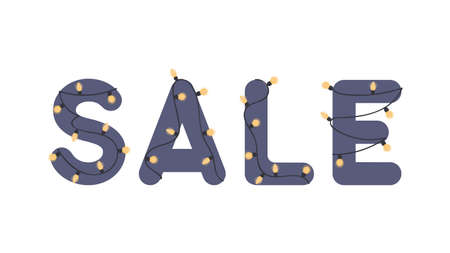 Lettering with the word SALE. Suitable for shops, advertising posters and posters. Vector.のイラスト素材