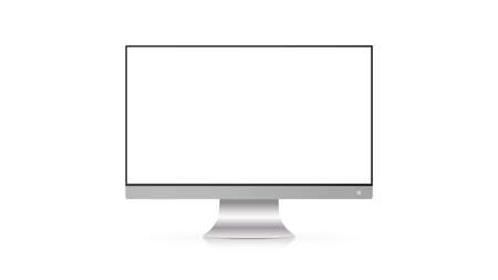 Modern glossy white screen monitor. For advertising design. Isolated over white background. Vector eps10のイラスト素材