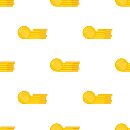 Seamless pattern Mountain of gold coins in a flat style. Background for business. Suitable for backgrounds, cards and wrapping paper. Vector.のイラスト素材