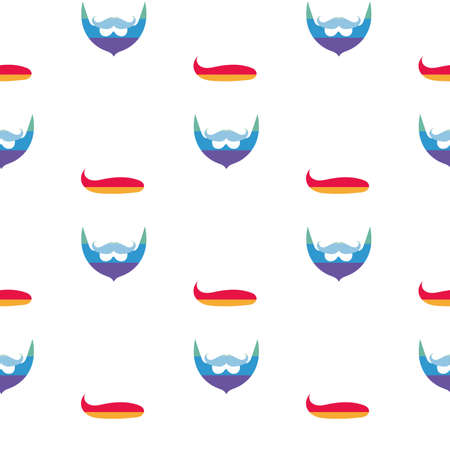 Seamless pattern. Male face contour with LGBT colors.  man with a beard for LGBT themes. Vector.のイラスト素材