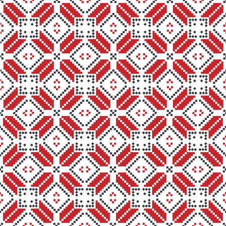 Traditional Ukrainian pattern. Seamless pattern with embroidered shirt. Vector.のイラスト素材