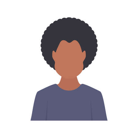 Young afro man avatar character male face portrait cartoon person vector illustration.のイラスト素材