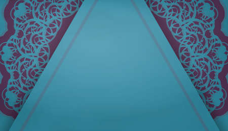 A green postcard with Indian purple ornaments prepared for typography.のイラスト素材