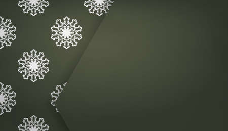 Dark green banner with vintage white ornament for logo design