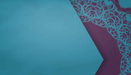 Green color brochure with luxurious purple pattern for your design.のイラスト素材