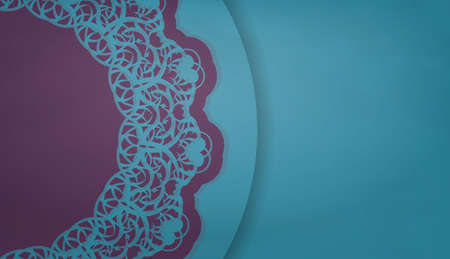 The brochure in green with a luxurious purple pattern is prepared for typography.のイラスト素材