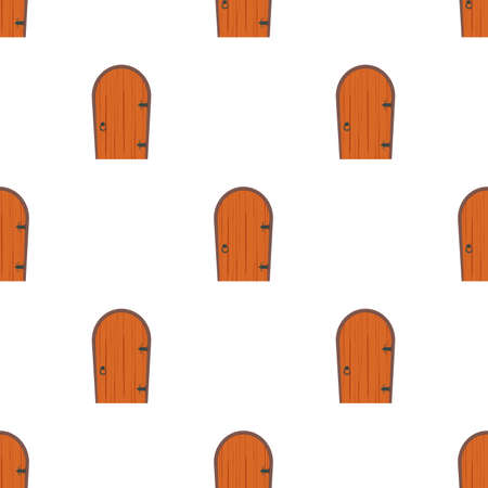 Seamless pattern with old wooden door. Suitable for backgrounds, books and wrapping paper. Vector illustration.のイラスト素材