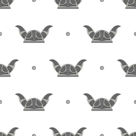 Seamless pattern with northern viking helmet silhouettes. Great for fabric design, textile print, wrapping, cover. Vector illustration.のイラスト素材