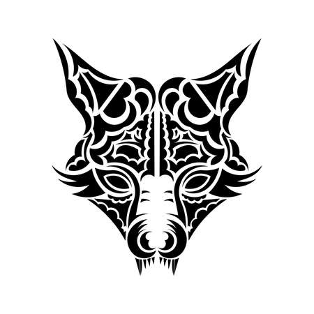FOX head tattoo. Vector illustrationのイラスト素材