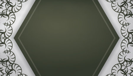 Dark green background with Greek white ornamentsのイラスト素材