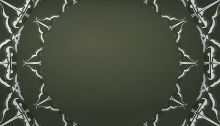 Dark green banner template with abstract white patternのイラスト素材