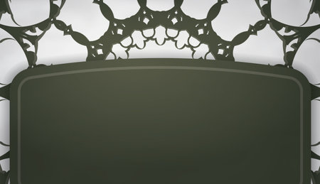 Dark green banner with Greek white ornamentsのイラスト素材