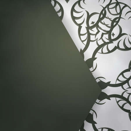 Dark green flyer with luxurious white ornaments for your brand.