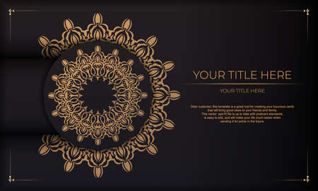 Luxurious background with vintage vintage ornaments and place for your design. Template for print design invitation card with mandala ornament.のイラスト素材