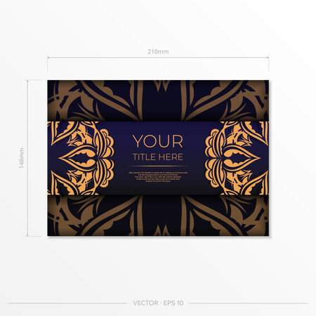 Stylish purple postcard design with luxurious Greek patterns. Vector invitation card with vintage ornament.のイラスト素材
