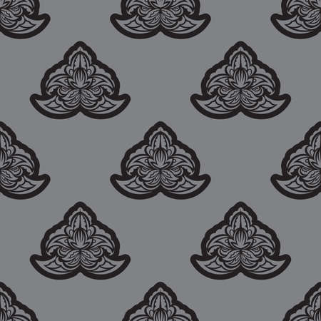 Seamless gray pattern with antique style ornament. Good for backgrounds and prints. Vector illustration.のイラスト素材
