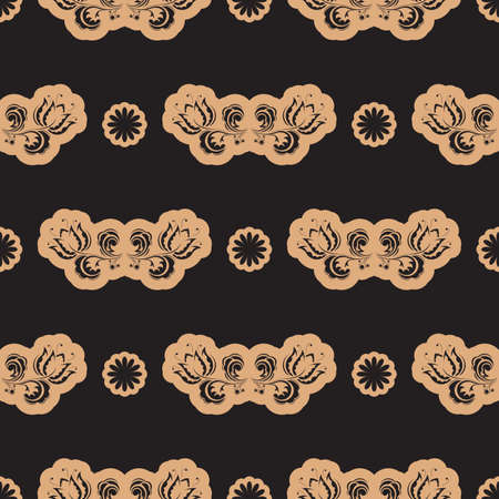 Seamless luxury pattern with flowers and monograms in Simple style. Good for garments, textiles,...