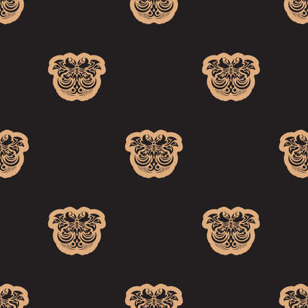 Seamless luxury pattern with flowers and monograms in Simple style. Good for menus, postcards, murals and fabrics. Vector illustrationのイラスト素材