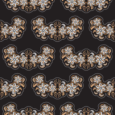 Seamless pattern with antique style ornament. Good for backgrounds, prints, apparel and textiles. Vector illustration.のイラスト素材