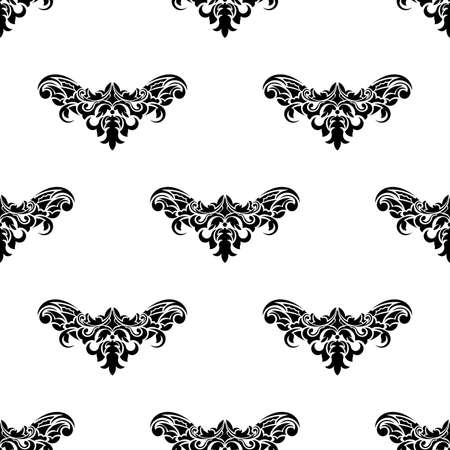 Seamless pattern with retro ornament antique style. Good for mural wallpaper, fabric, postcards and printing. Vector illustration.のイラスト素材