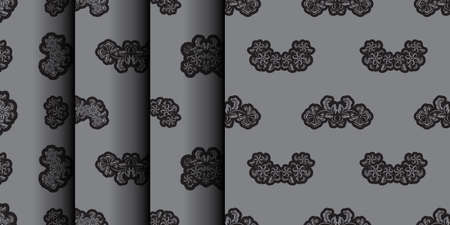 Set Seamless pattern with retro ornament antique style. Good for covers, fabrics, postcards and printing. Vector illustration.のイラスト素材